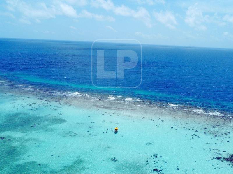 Una de las paradas turísticas de los Cayos Zapotillos es la llamada piscina natural. Es una loza arrecifal que emerge casi por completo en medio del mar y es la joya de la corona para los turistas que son llevados en excursiones en lanchas desde Honduras y Guatemala. LA PRENSA estuvo ahí en 2024.