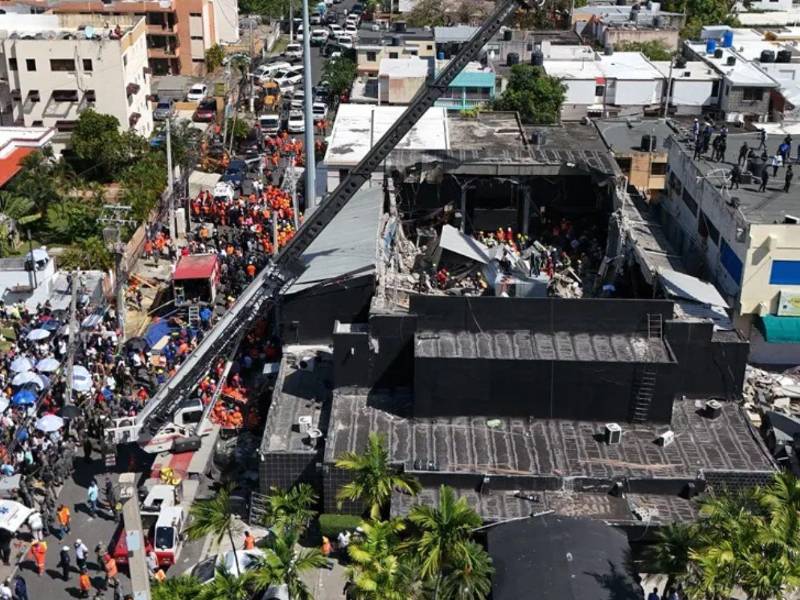 La discoteca Jet Set con el techo derrumbado en Santo Domingo, República Dominicana.