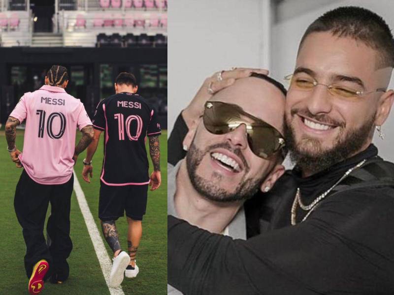 Maluma junto a Lionel Messi en una de las escenas de su tema musical junto a Yandel.