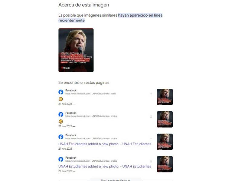 Captura de pantalla a los resultados de una búsqueda inversa en Google.
