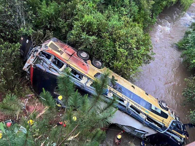El ómnibus en el que viajaban cayó desde un puente a un arroyo en la provincia argentina de Misiones, en el noreste del país.