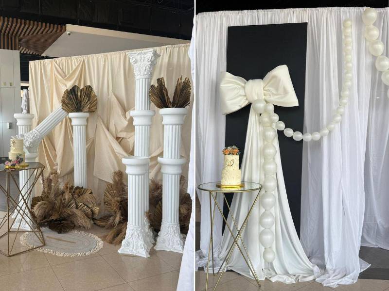 La decoración ya espera a las parejas este sábado en las bodas de Caná.