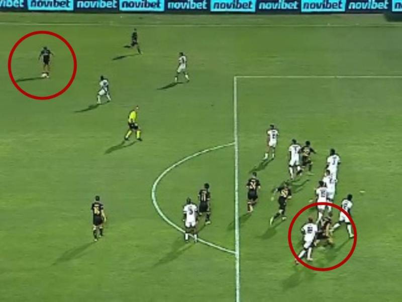 El hondureño mandó la esférica con la derecha y el balón fue cabeceado por el brasileño Fabiano que no perdonó.