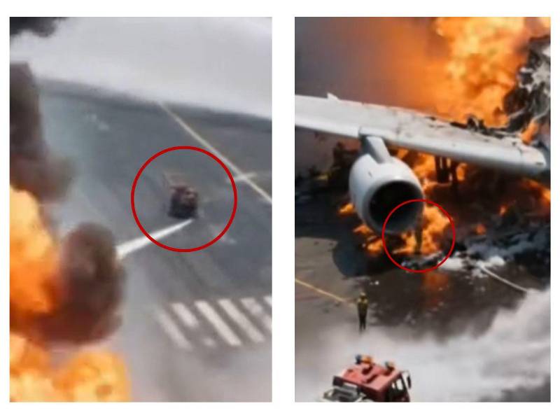 Captura de pantalla a fotogramas claves del video viral que evidencian inconsistencias.