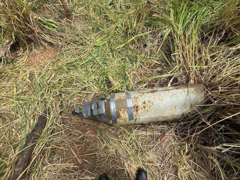 La bomba de racimo tipo RBK-250 hallada en una comunidad del departamento de Olancho.