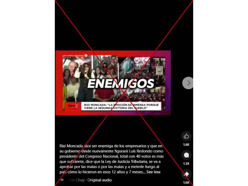 Captura de pantalla a una publicación de Facebook hecha el 17 de noviembre de 2025.