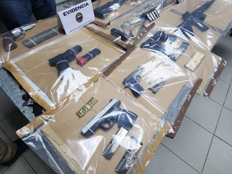 Las armas decomisadas.