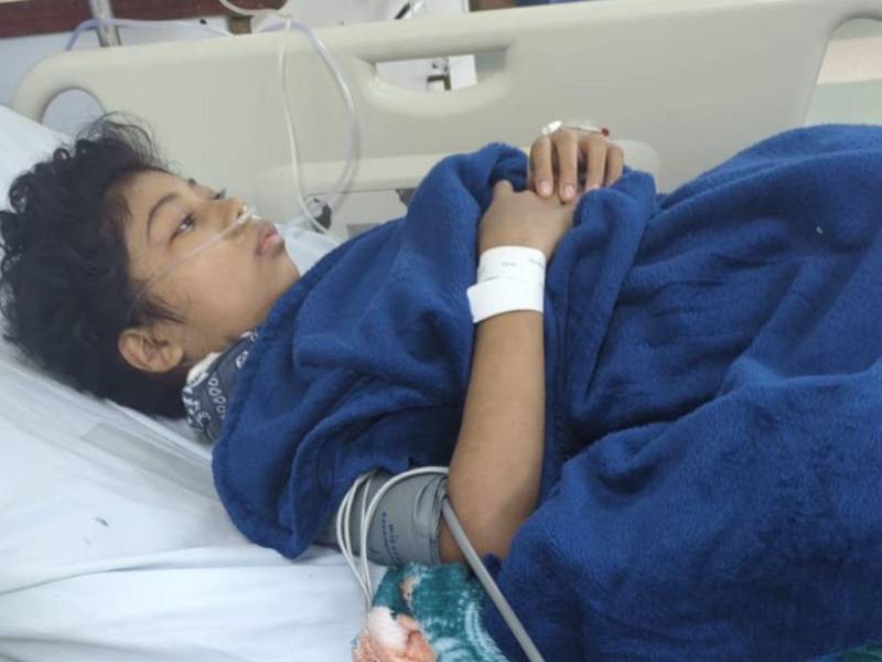 La niña está internada en el hospital Mario Rivas de San Pedro Sula.