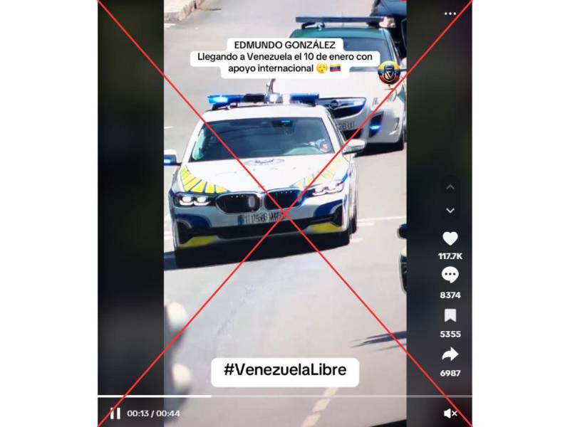 Captura de pantalla de una publicación de TikTok hecha el 10 de enero de 2025.
