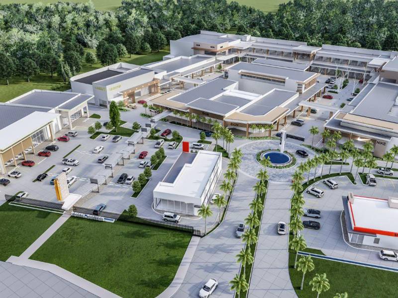 Vista panorámica de Town Center. En este render se aprecia la magnitud de este proyecto que se convertirá en un importante hub comercial y de entretenimiento en Honduras.