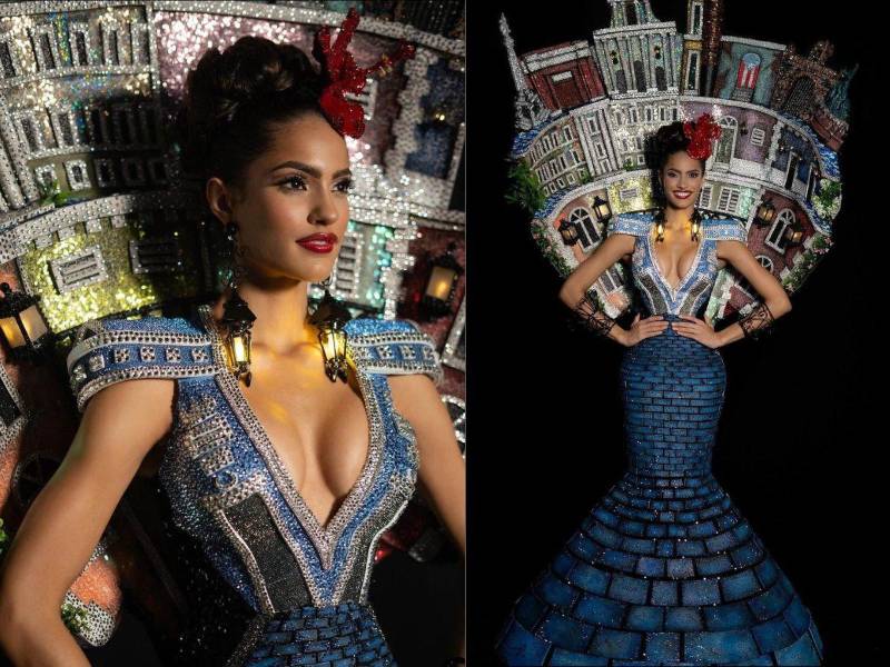 La hermosa Karla Guilfú modelará en el Miss Universo 2023, una pieza confeccionada por el diseñador boricua Joshuan Aponte, y fue revelada esta tarde en el estudio Luis Vigoreux, de Wapa Media.