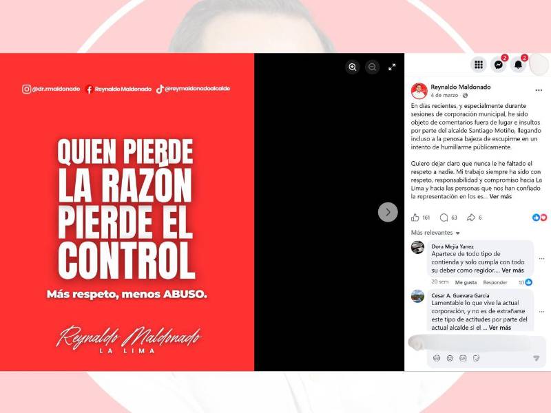 El regidor Reynaldo Maldonado denunció supuestos insultos e intentos de ridiculización por parte del alcalde Santiago Motiño y pidió que las diferencias políticas se mantengan dentro del respeto.