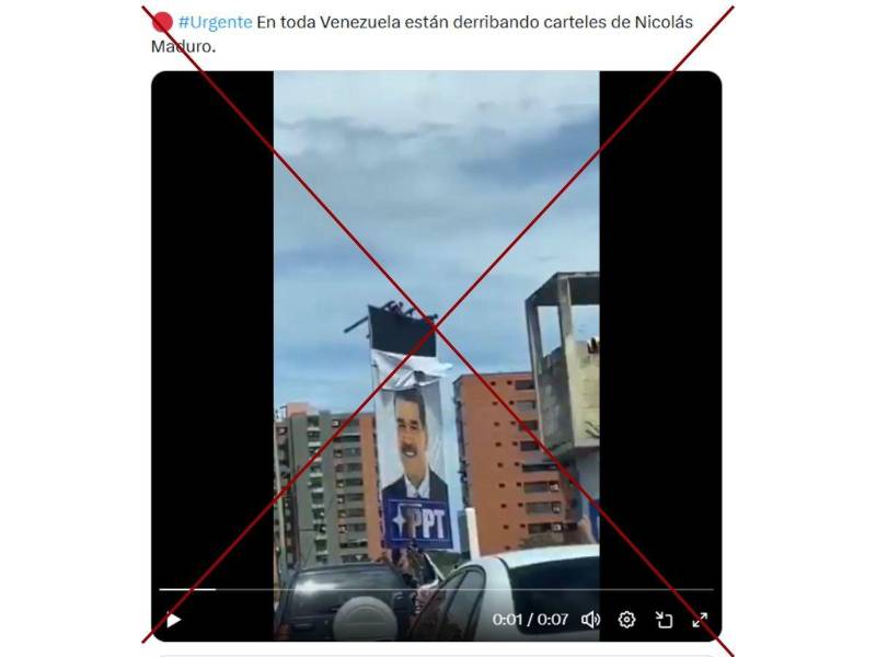 Captura de pantalla a una publicación de X hecha el 3 de enero de 2026.