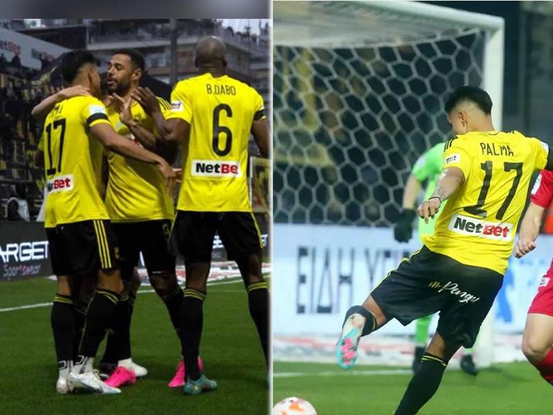 Luis Palma marcó dos goles con el Aris Salónica frente al Volos FC de Michaell Chirinos en la Superliga de Grecia.