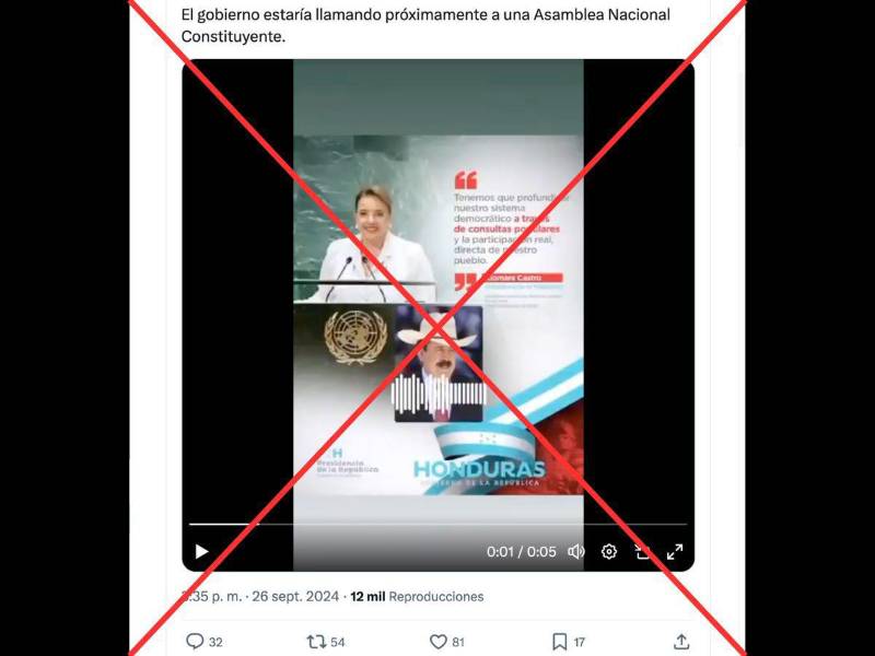 Captura de pantalla a una publicación en X/Twitter realizada el 27 de septiembre de 2024.