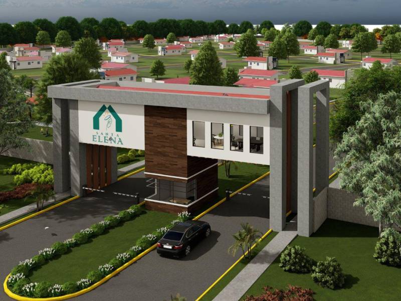 Representación ilustrativa de la entrada principal a la Residencial Santa Elena, la cual estará ubicada en Villanueva, Cortés.