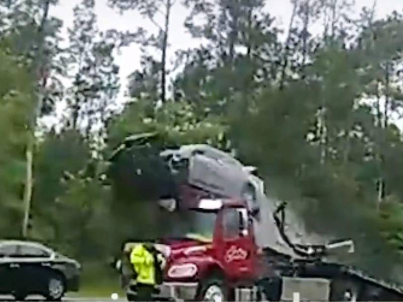 El auto salió volando por los aires de Georgia, Atlanta.