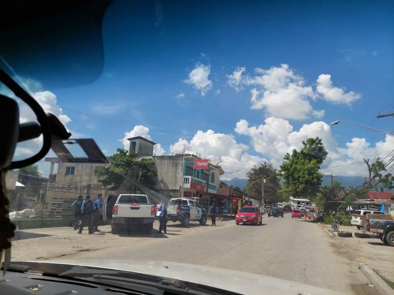 Sitio hasta el que llegaron los agentes de policía.
