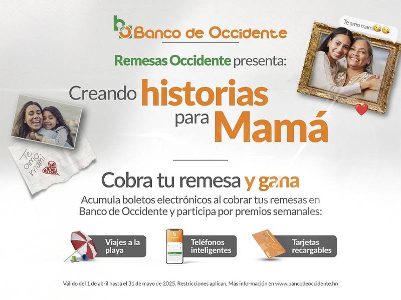 Banco de Occidente lanza su promoción Creando historias para mamá con premios para quienes reciban sus remesas.