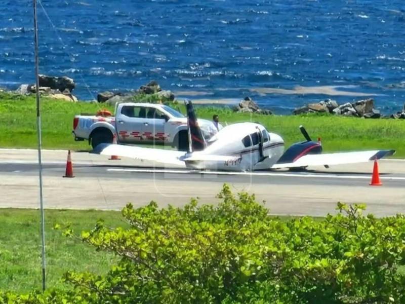 Avioneta sufre accidente en el aeropuerto Juan Manuel Gálvez de Roatán