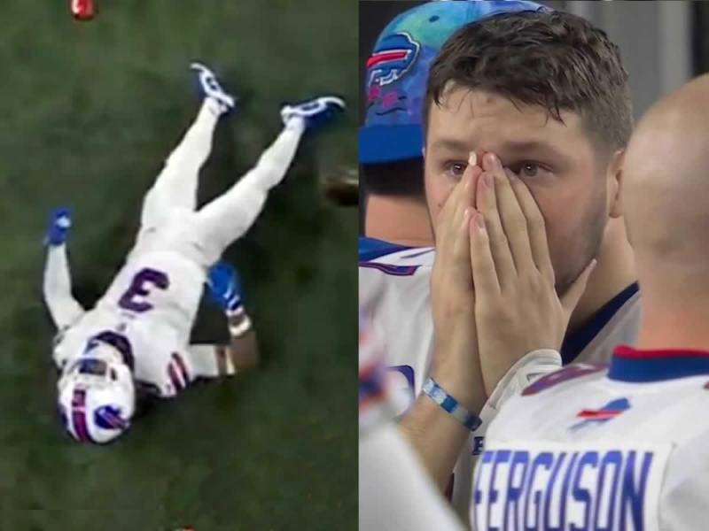 Damar Hamlin, jugador de los Buffalo Bills, se desvaneció tras una tacleada a Tee Higgings de Cincinnati Bengals.