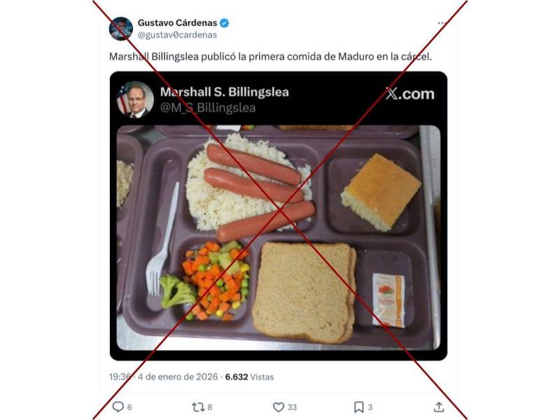 Captura de pantalla a una publicación de X hecha el 6 de enero de 2026.