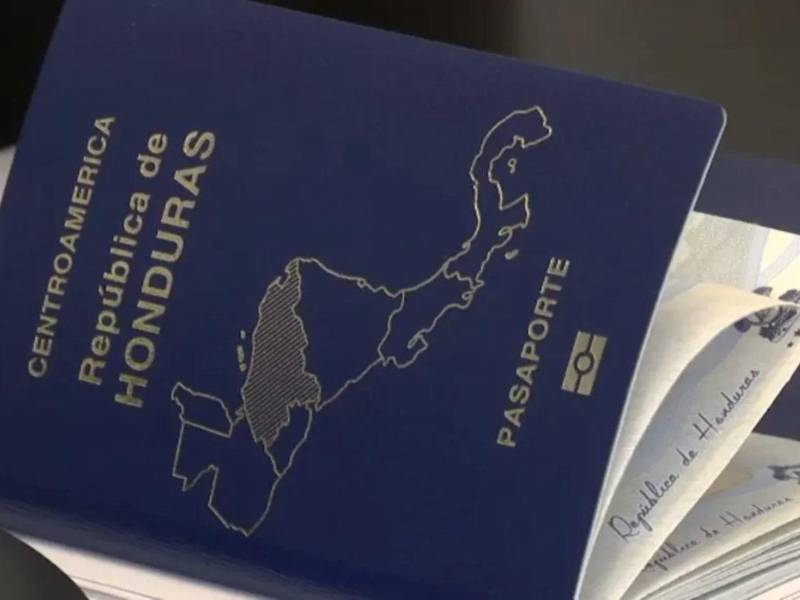 Fotografia del pasaporte de la República de Honduras.
