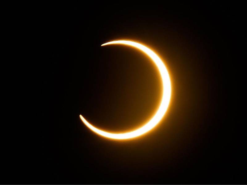 Así se observaba el eclipse en Honduras a las 11:50 am.