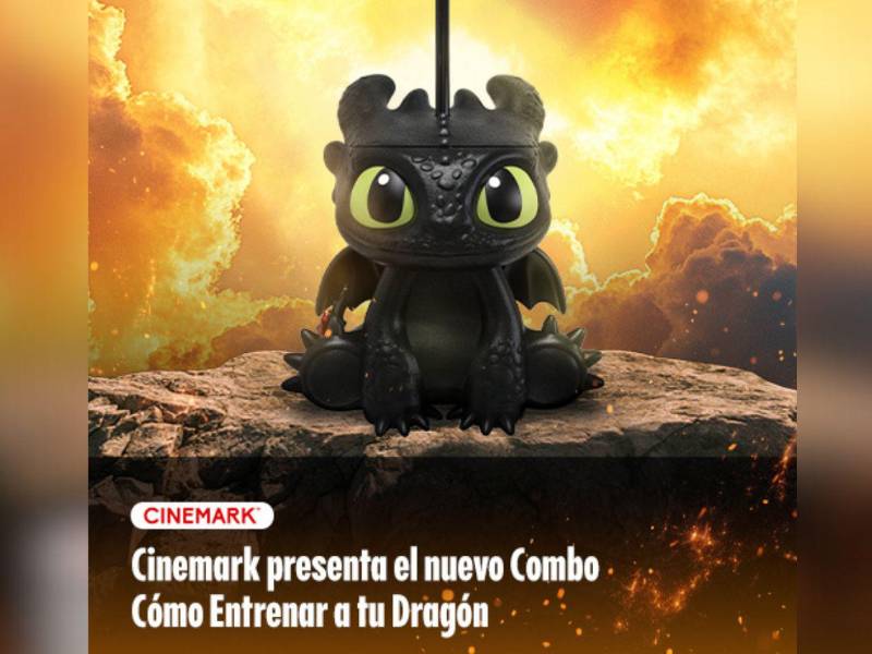 Los clientes podrán adquirir el Combo Vaso Cómo Entrenar a tu Dragón, que incluye: 1 vaso de 32 onzas con diseño 3D, su soda favorita y un Popcorn mediano con el clásico sabor salado