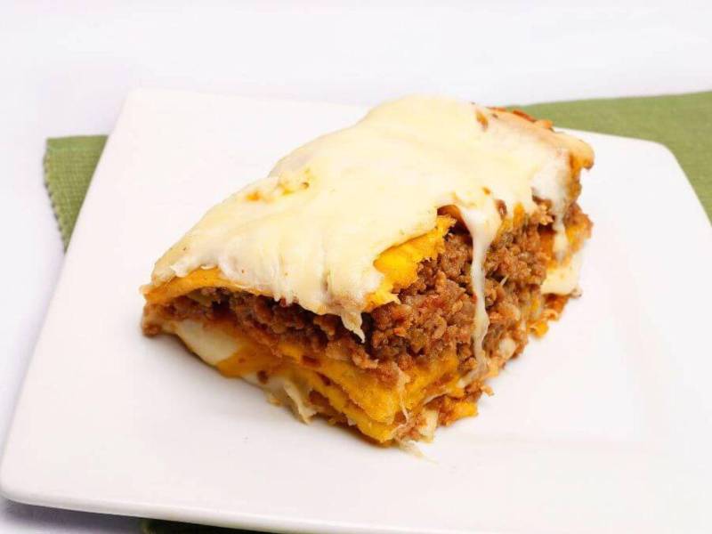 Lasaña de plátano.