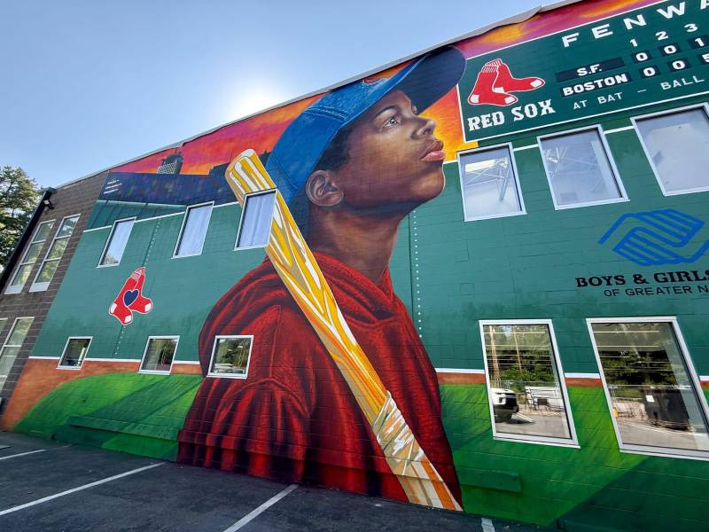 ¡Una belleza! Así quedó el mural que dedicó Tecla Martínez para el equipo de los Boston Red Sox.