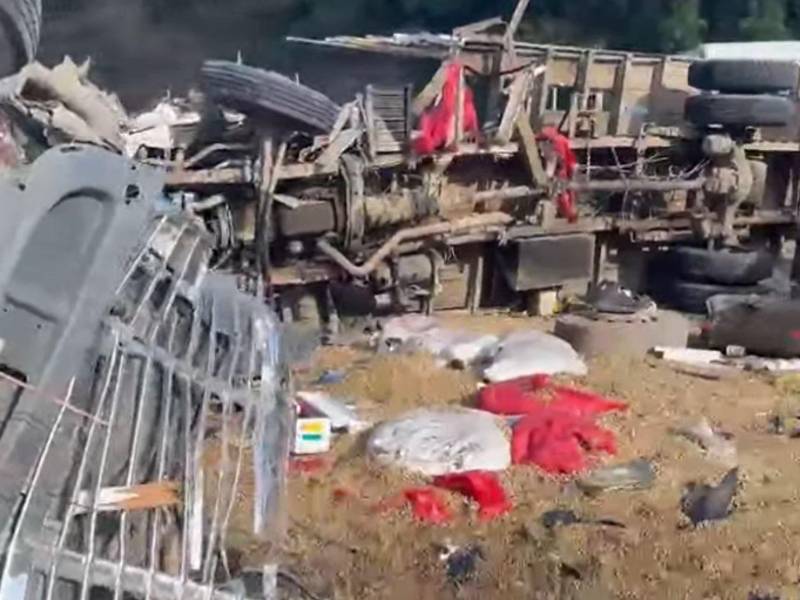 Vista de la escena del accidente en Veracruz, Copán.