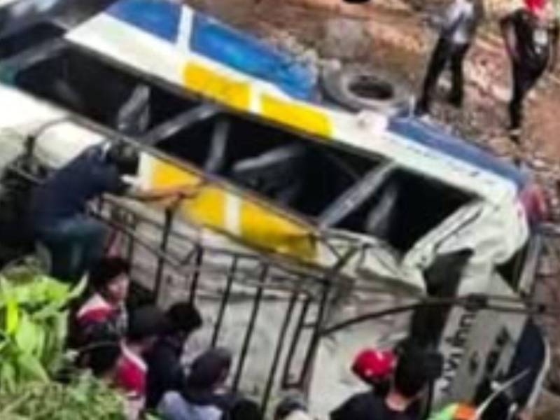 Vista del volcamiento en Comayagua.