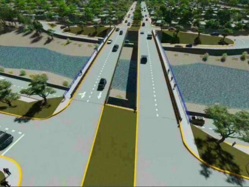 Así se espera que quede el puente que comenzó a contruirse en San Pedro Sula.