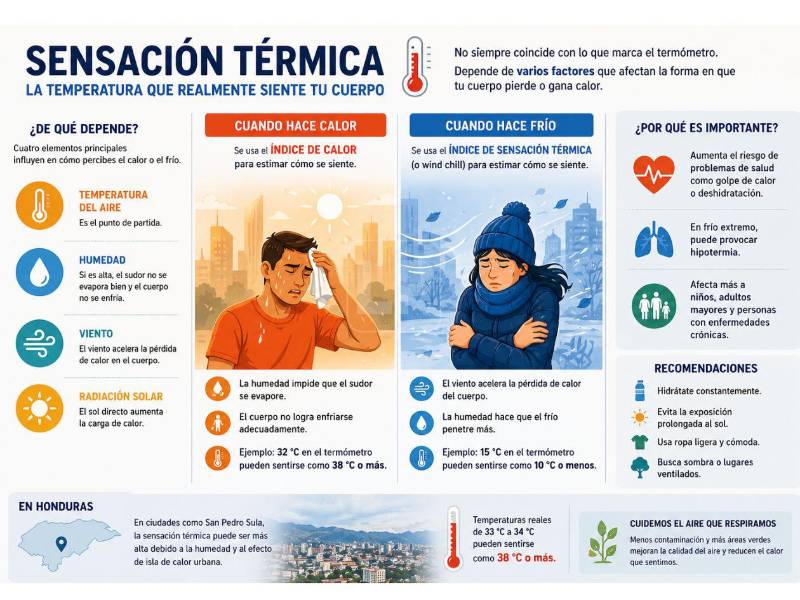 Calor y contaminación atmosférica elevan la sensación térmica en Honduras