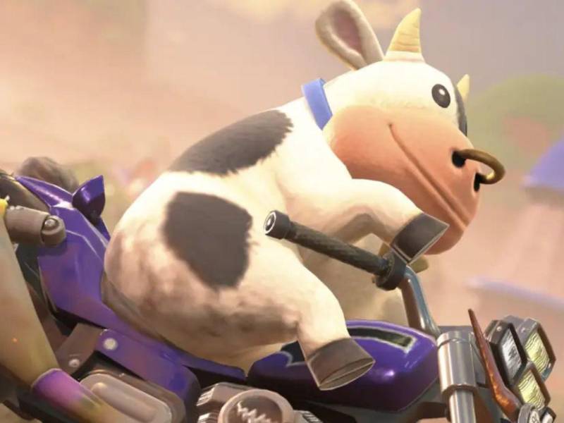 Cow, la vaca que aparece como personaje en Mario Kart World.