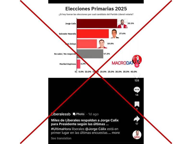 Captura de pantalla a una publicación de TikTok hecha el 14 de febrero de 2025.