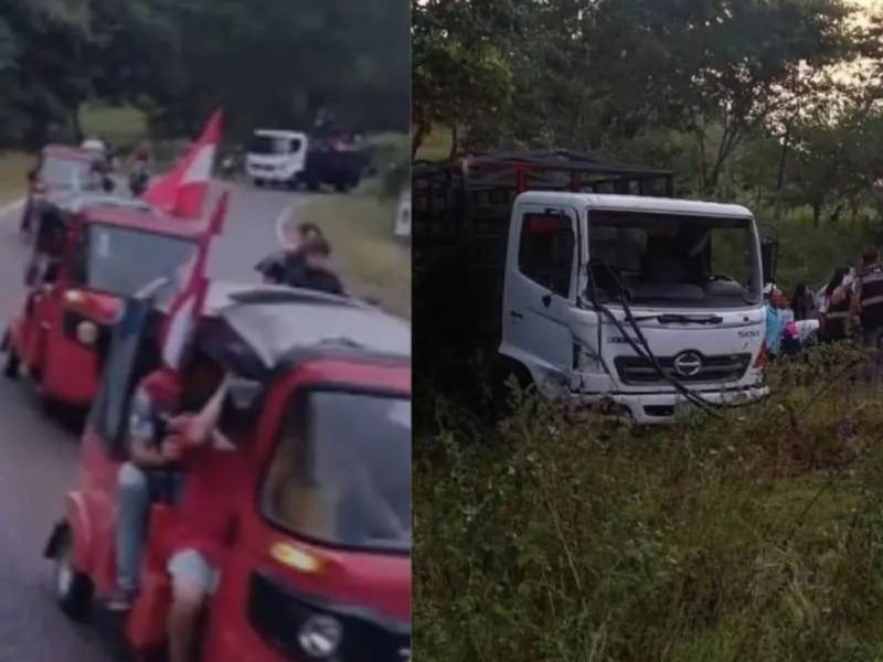 El accidente del camión que transportaba a unas 60 personas quedó registrado en un video.