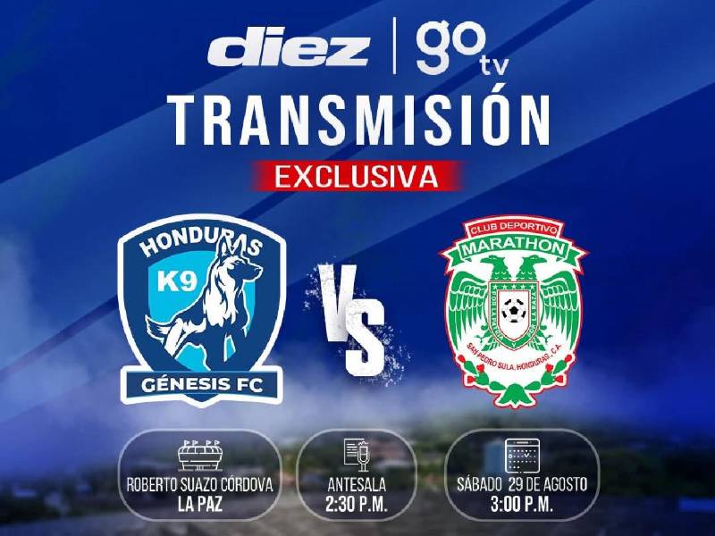 El Génesis FC vs Marathón se podrá ver por GOTV, Diario DIEZ y HCH.