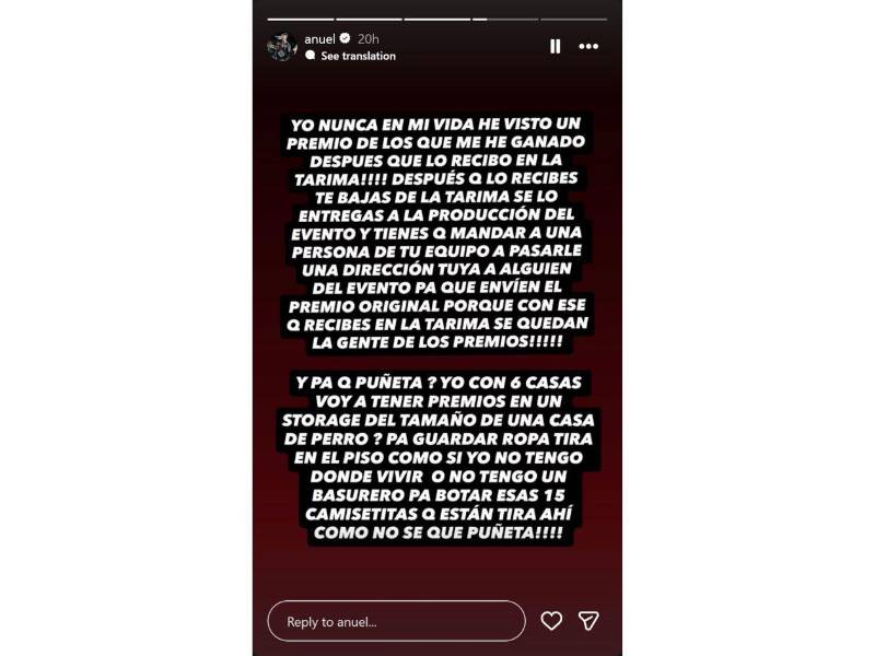 Anuel AA desmiente ser dueño de bodega encontrada con premios y medicinas contra VIH