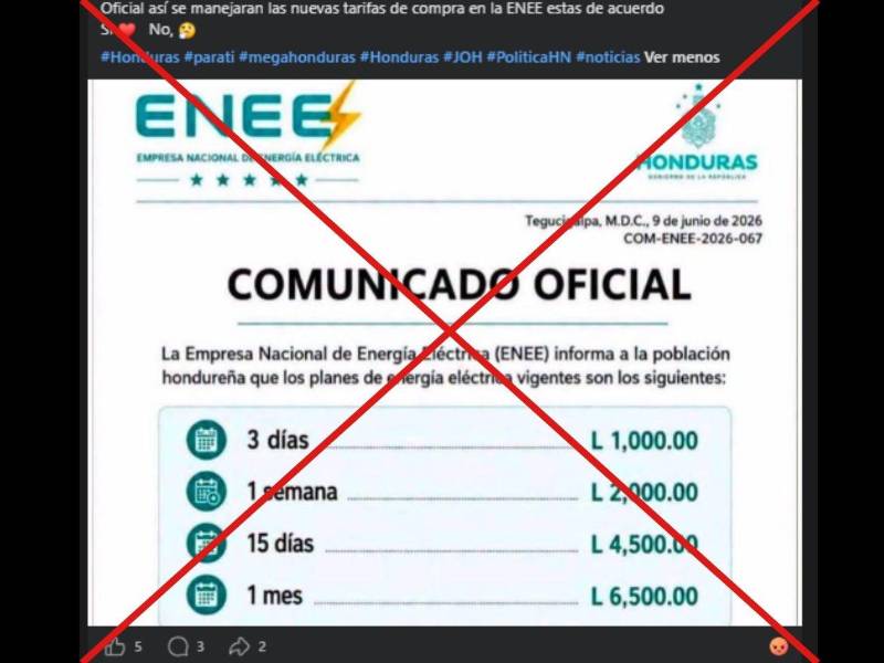 Captura de pantalla a una publicación de Facebook hecha el 3 de septiembre de 2026.