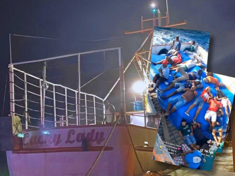 En la foto, el barco y las imágenes extraídas de uno de los últimos videos que envió uno de los tripulantes a un familiar en Balfate, Colón.