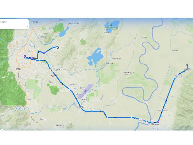 Mapa del recorrido de 50 kilómetros.