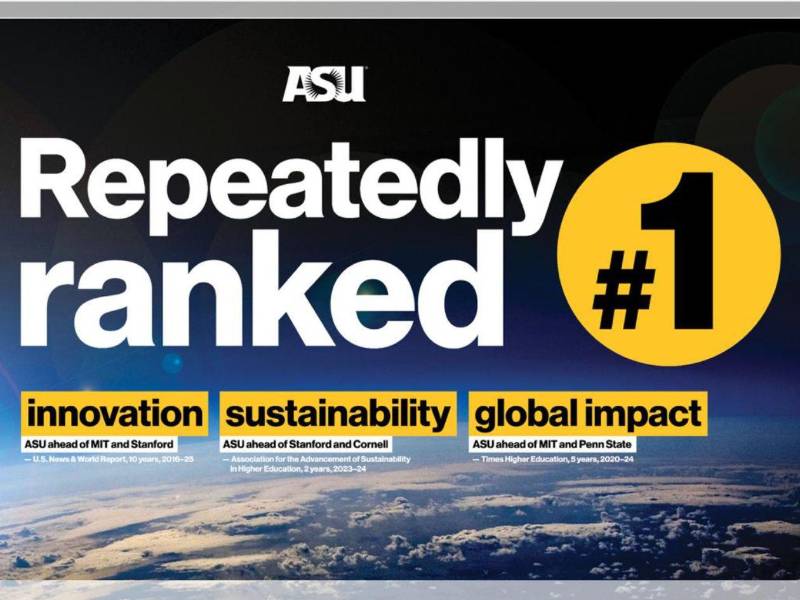 Arizona State University® (ASU) ha sido reconocida como la universidad más innovadora de los Estados Unidos durante diez años consecutivos (U.S. News &amp; World Report, 2016–2025).