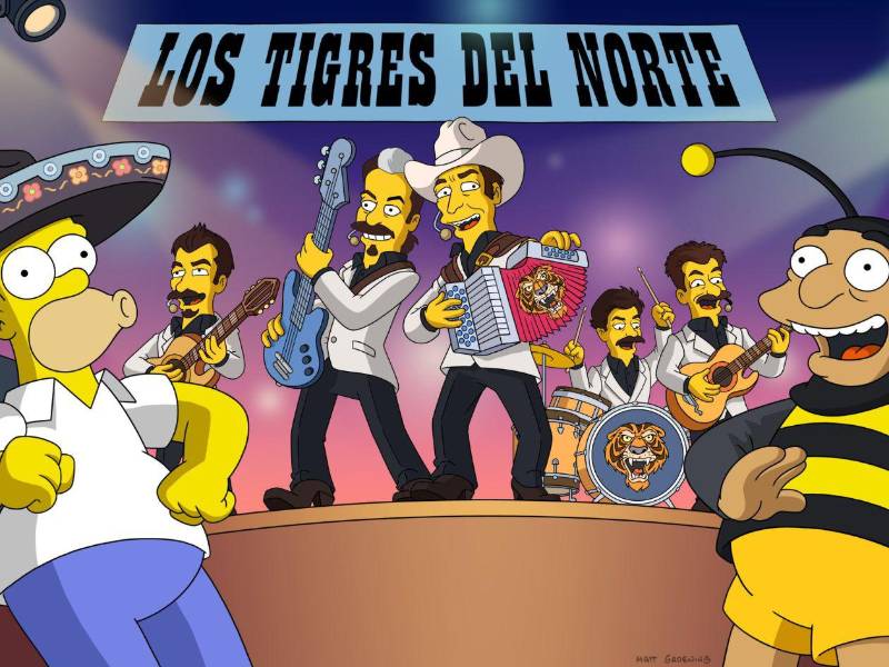 La legendaria banda mexicana Los Tigres del Norte aparecerán en un episodio de ‘Los Simpsons’.