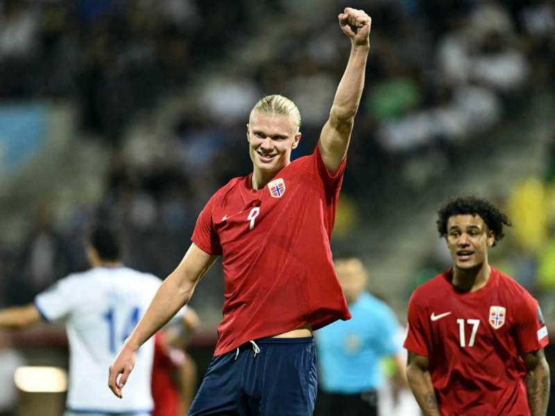 Erling Haaland marcó dos goles en la victoria de Noruega sobre Chipre por las eliminatorias a la Eurocopa 2024.