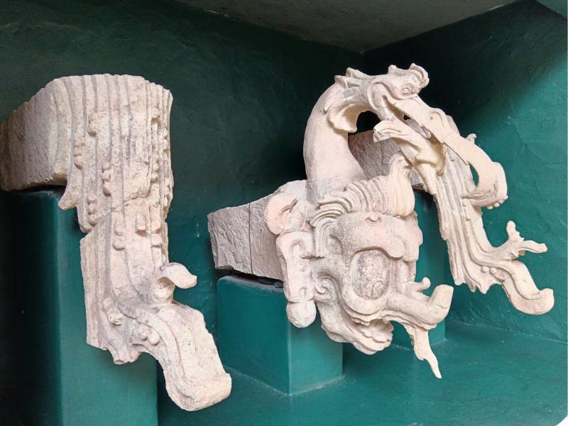 Esta pieza maya (una ave mítica con un pez en el pico) es una de las más apreciadas por los turistas que recorren el Museo de Escultura Maya.