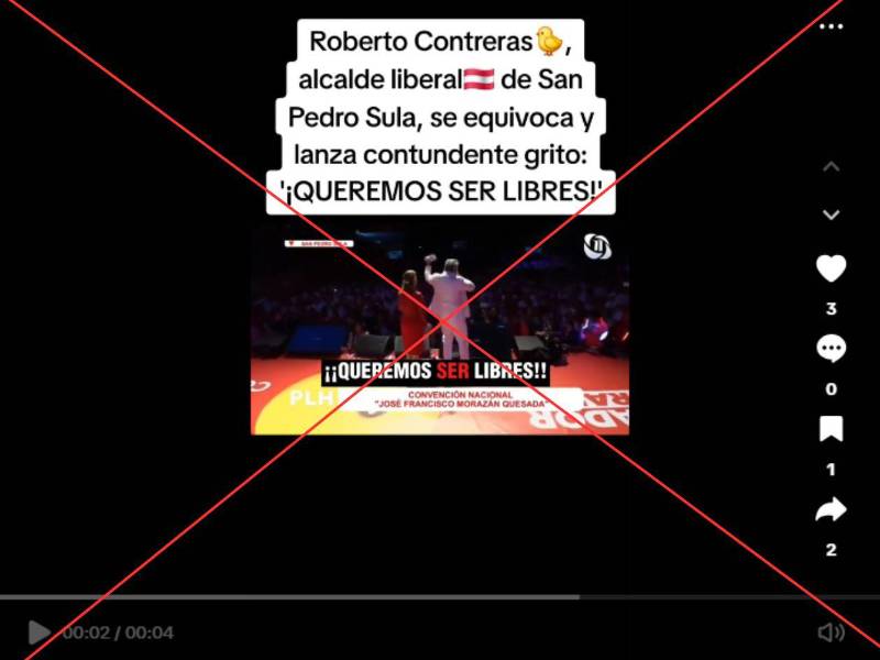 Captura de pantalla a una publicacion de TikTok hecha el 3 de junio de 2025
