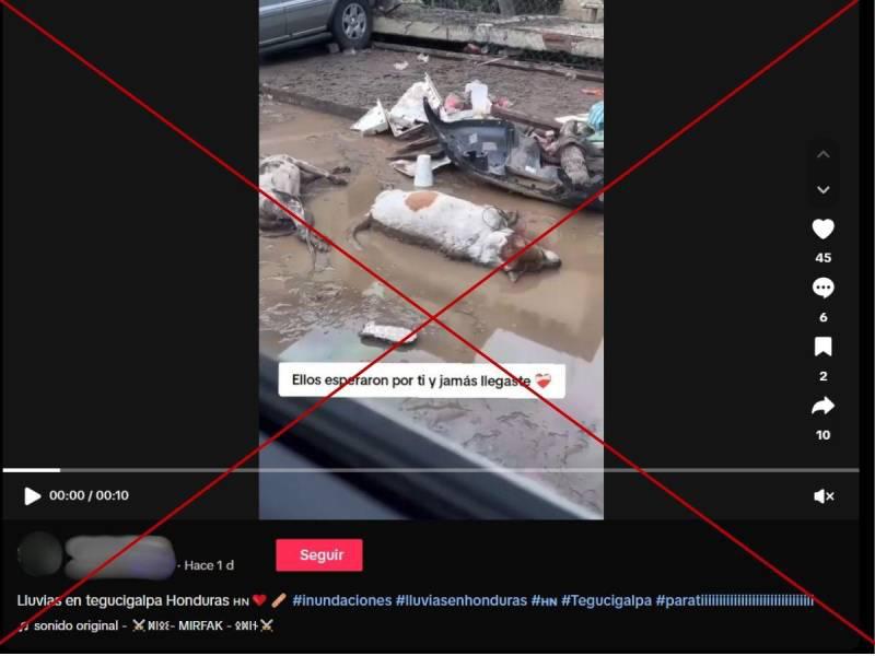 Captura de pantalla a una publicación de TikTok hecha el 14 de octubre de 2025.