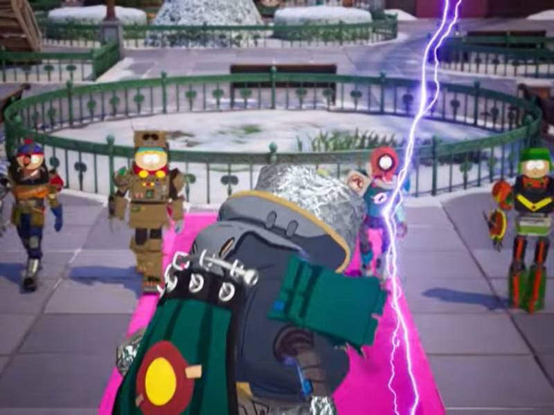 Los personajes utilizan trajes mecánicos personalizados, diseñados con múltiples referencias a episodios clásicos de <i>South Park.</i>